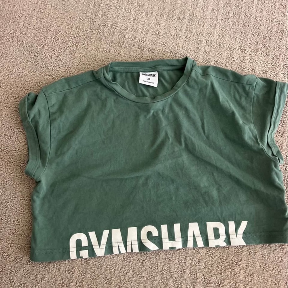 Gymshark Fraction Crop Top Sage Green XS